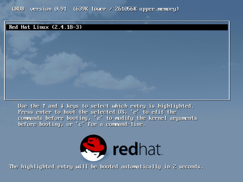 GRUB splash screen