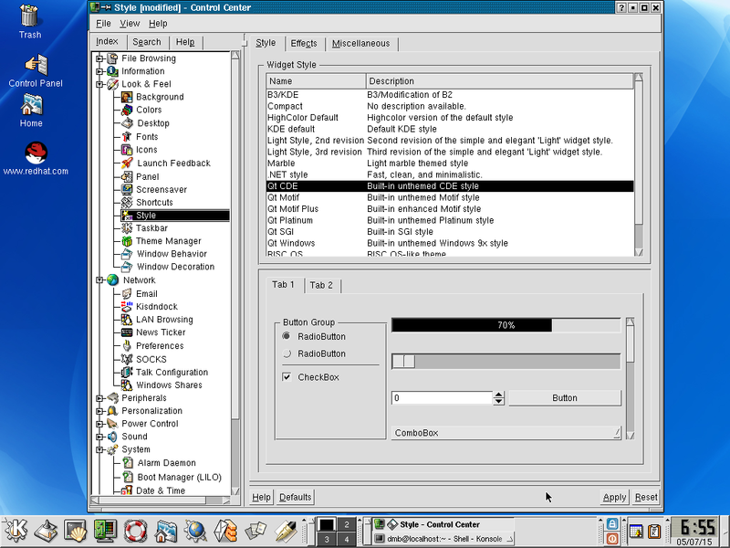 KDE control center