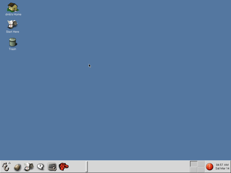 Empty GNOME desktop